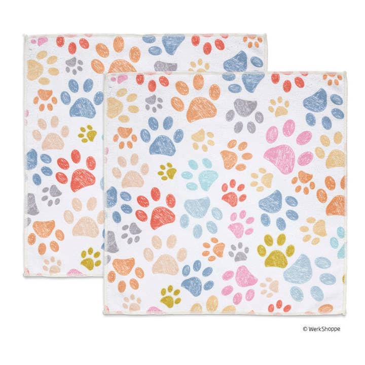 Serviettes pour pattes de chien en microfibre Paw Prints, ultra absorbantes pour la vente par WerkShoppe