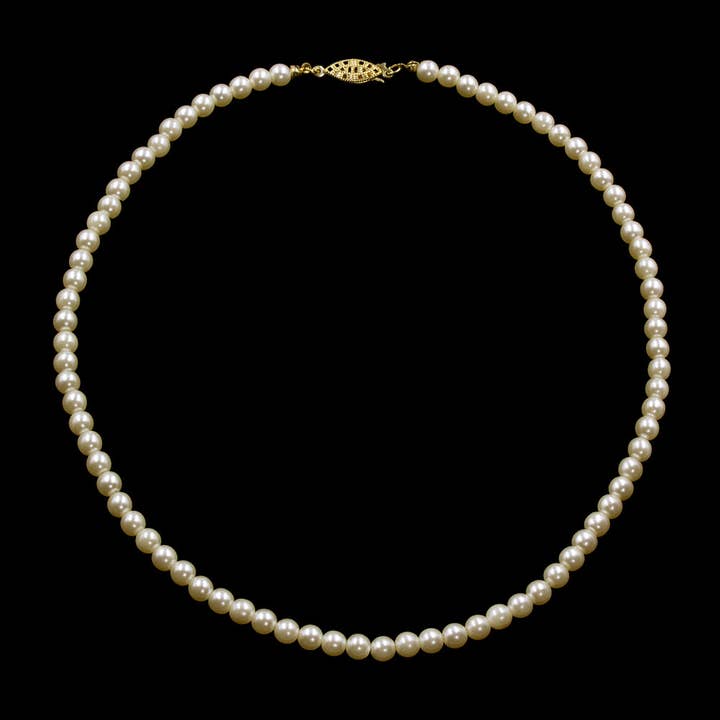 Bridal Store Jewelry - Wholesale Beaded/Pearl Necklace - #9588-18 - 6mm Simulated Ivory Pearl Necklace - 18"