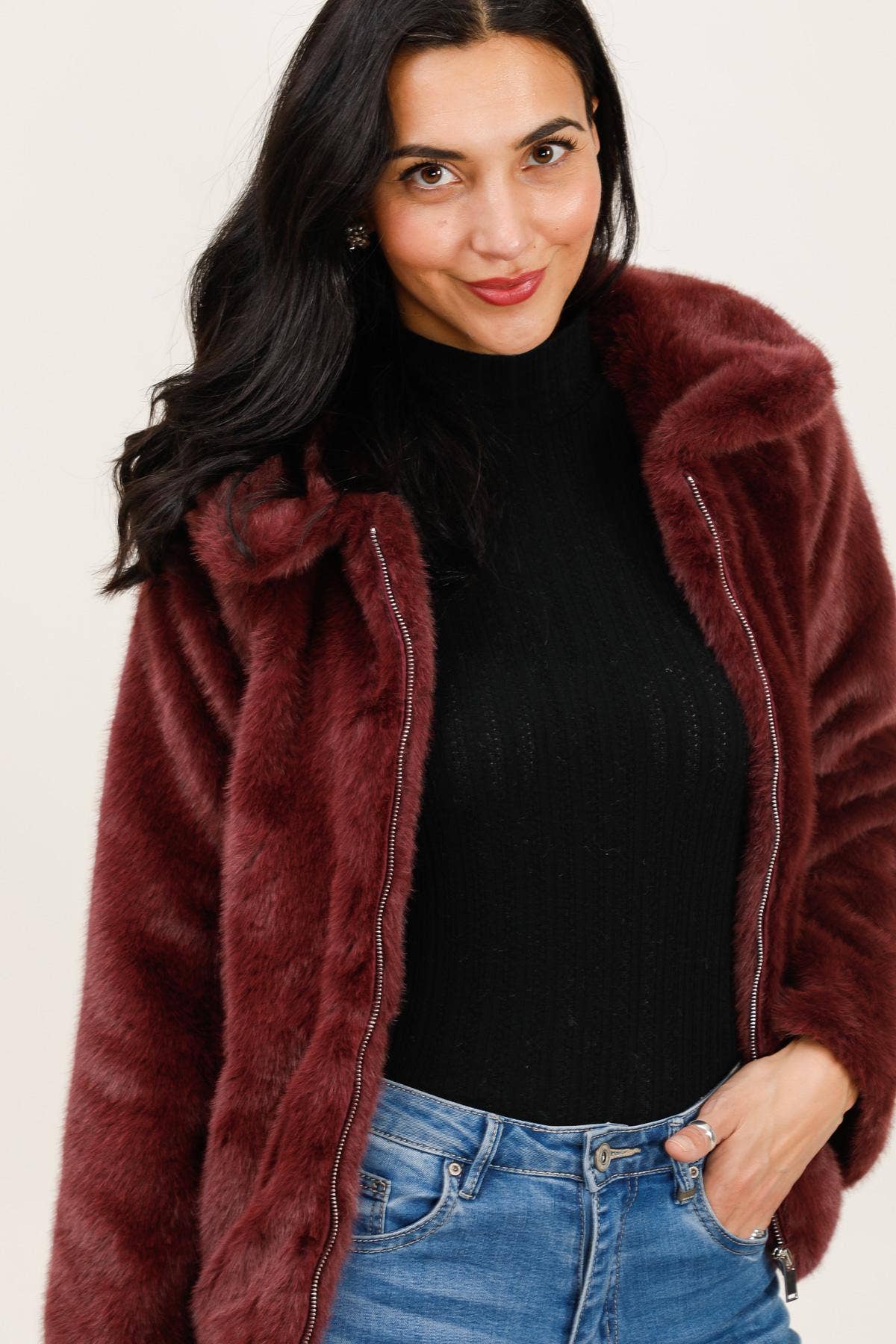 Attrait Paris - Wholesale Jacket - Women's - Jacket with faux fur collar6