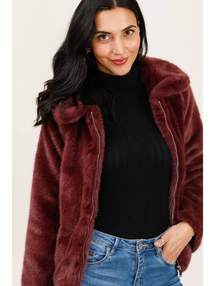 Attrait Paris - Wholesale Jacket - Women's - Jacket with faux fur collar6