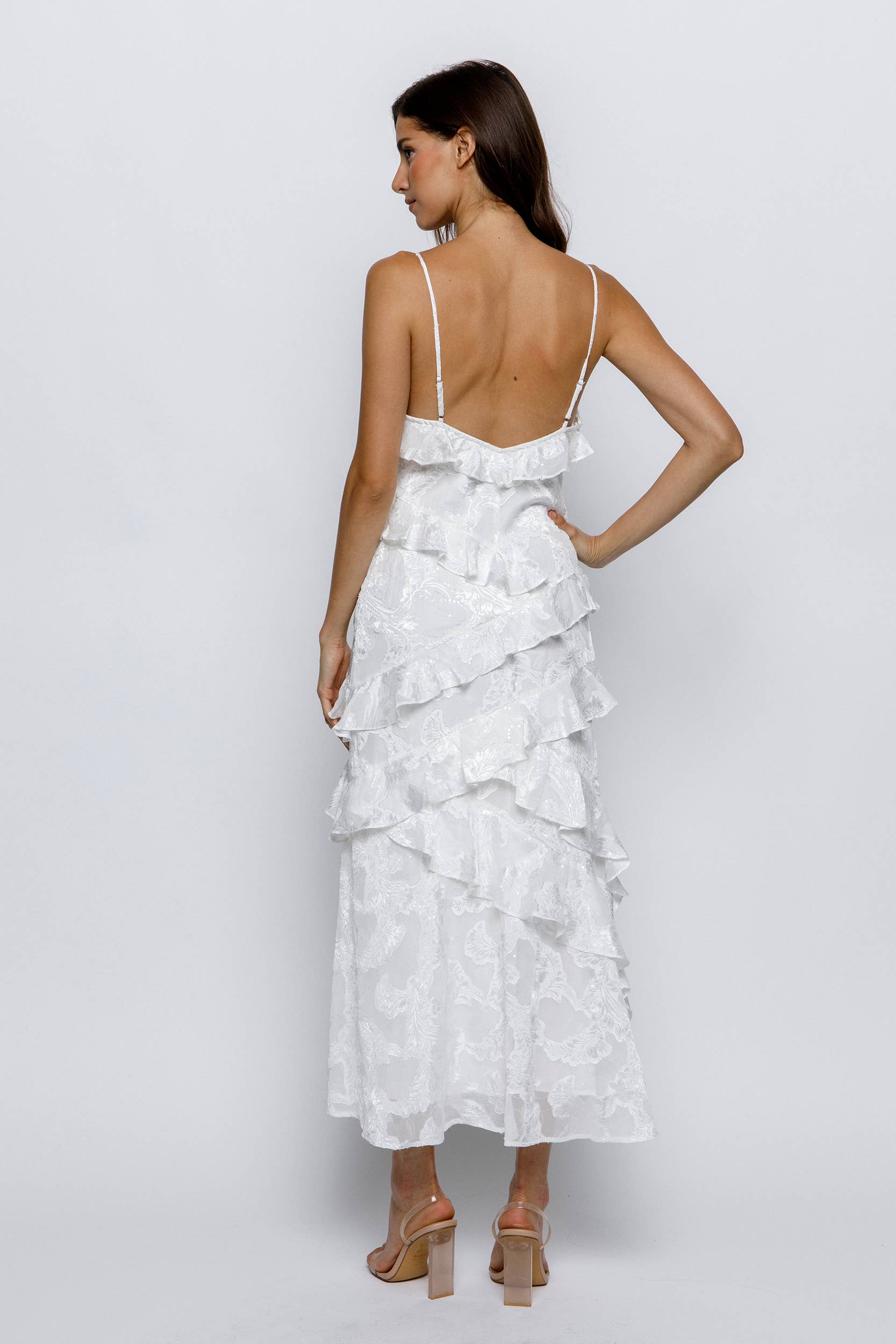 STORIA - Vente Robe – femme - JD5740-3- ROBE NUISETTE À VOLANTS À IMPRIMÉ GAUFRÉ20