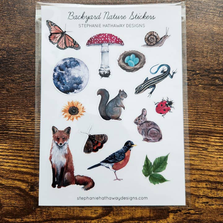 Stephanie Hathaway Designs - Wholesale Sticker - Backyard Nature Stickers Sticker Sheet3