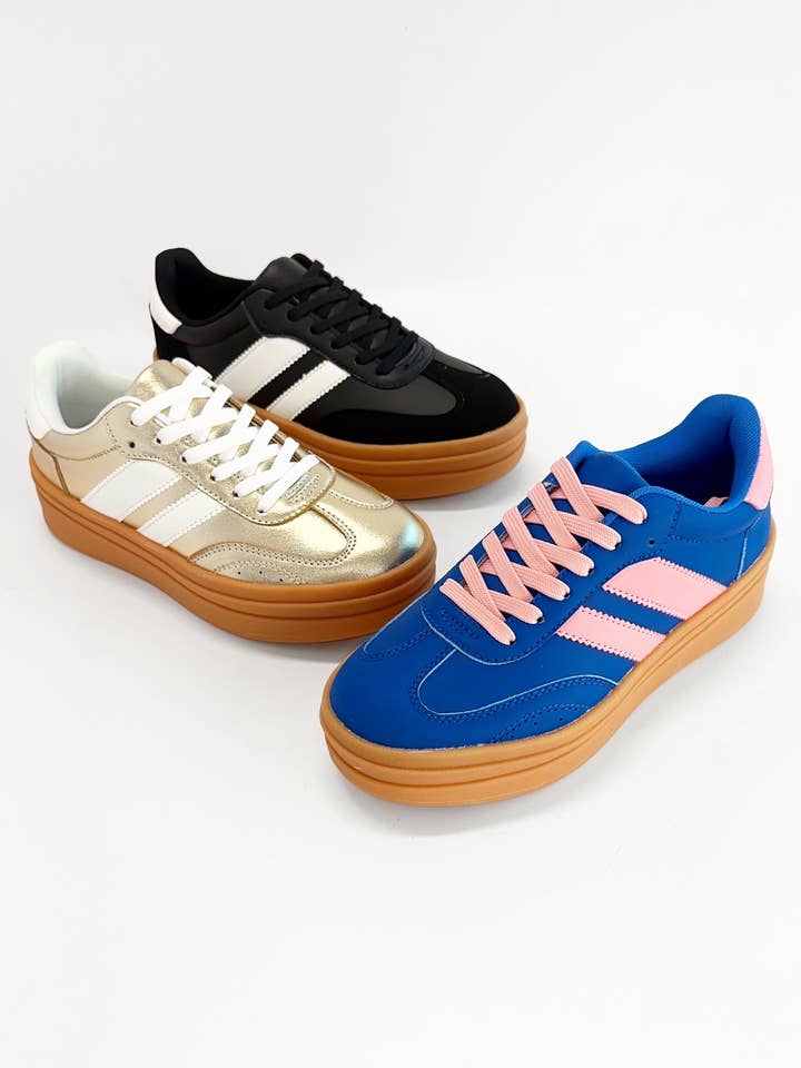 CCOCCI - Wholesale Lifestyle Sneakers - Women's - TOPPING-03 DOUBLE STRAP DESIGN PLATFORM SNEAKERS
