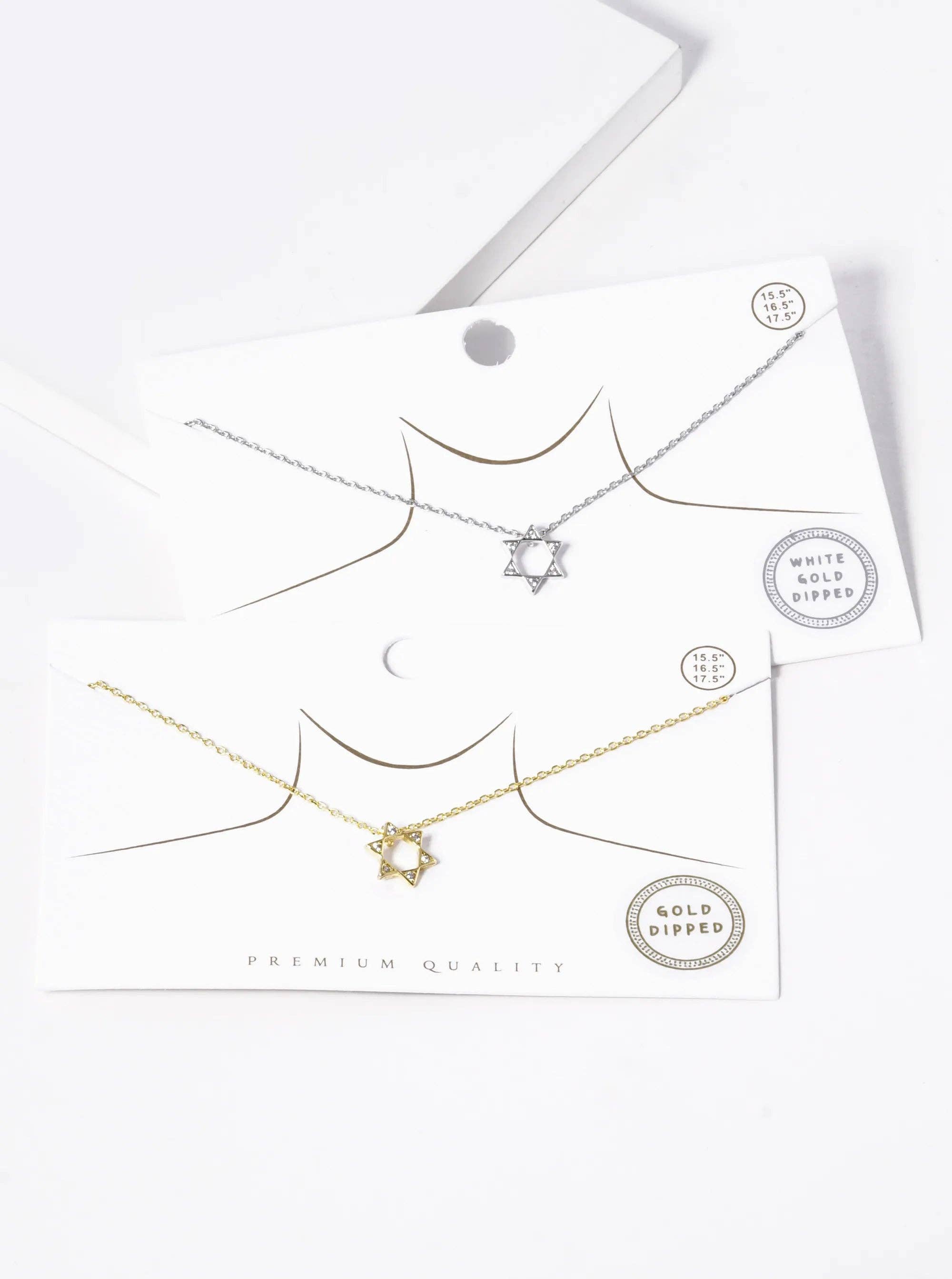 Wild Honey - Wholesale Pendant/Charm Necklace - 18K Gold Dipped Cz Pave Star Of David Pendant Necklace1