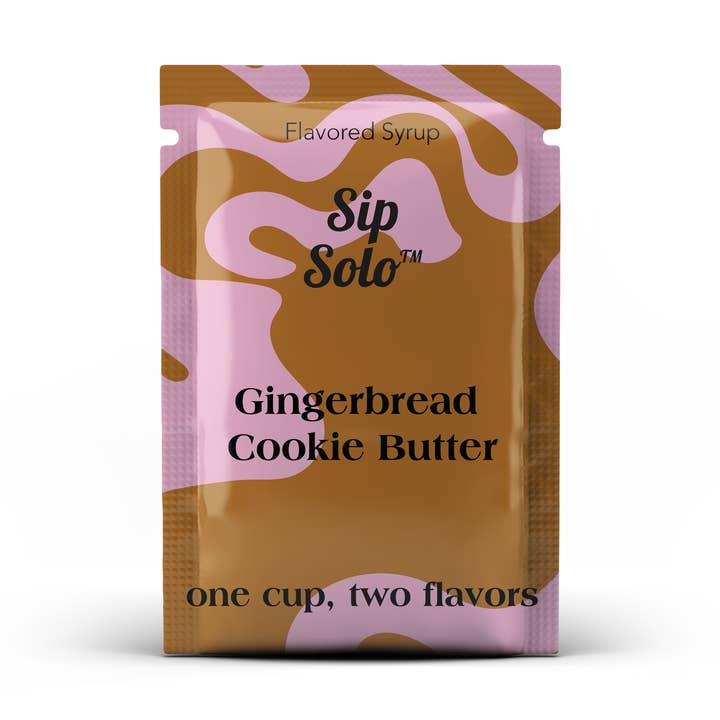 Sirop aromatisé en portion individuelle au pain d'épices et au beurre. pour la vente par Sip Solo