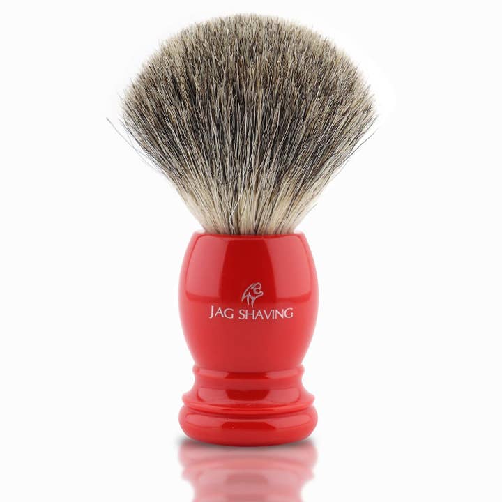 Super Badger Shaving Brush - Red Handle for wholesale by Jag Shaving