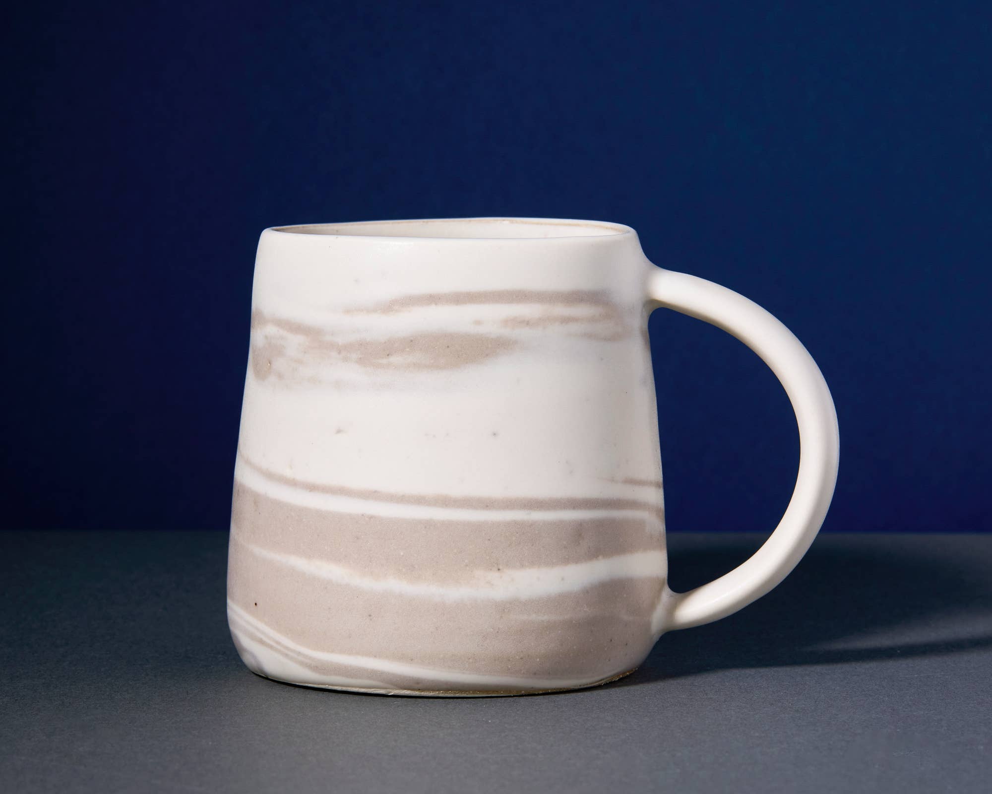 Messy Jessy Ceramics - Wholesale Coffee Mug - Ceramic Mugs - Soft White & Brown 12 oz. 2