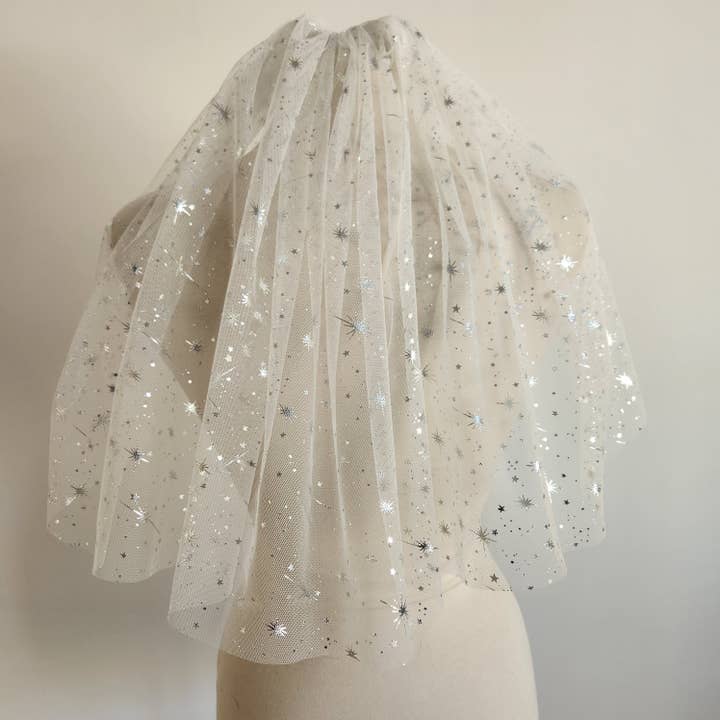 The Second Star Celestial Wedding Veil in White for wholesale by Lovesick Rebel