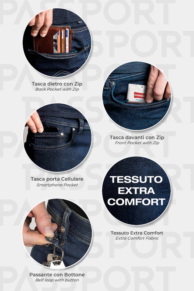 Carrera S.p.A. - Wholesale Jeans - Men's - T707N0900A - PASSPORT JEANS IN OVERDYED DENIM PLAY FABRIC