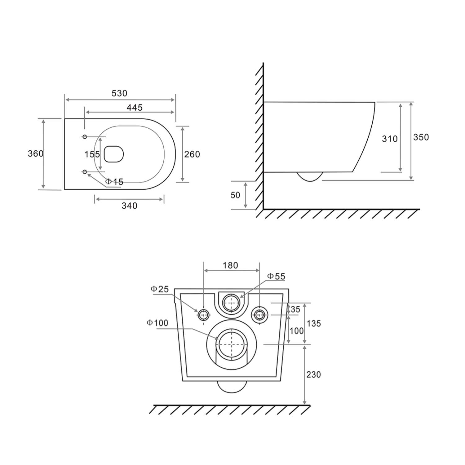 Stilform Handels GmbH - Vente Ensemble d'accessoires pour salle de bain - Toilettes suspendues sans rebord Soho 3.0 blanc brillant avec chasse Whirlflush Tornado et siège super fin11