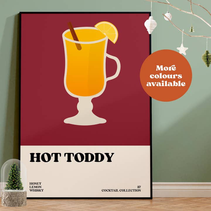 Impression de cocktail de Noël Hot Toddy pour la vente par Lauren Beth Designs