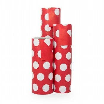 kadopapier.net - Vente Feuille de papier cadeau - Papier cadeau rouge à gros pois blancs | Papier d’emballage joyeux1