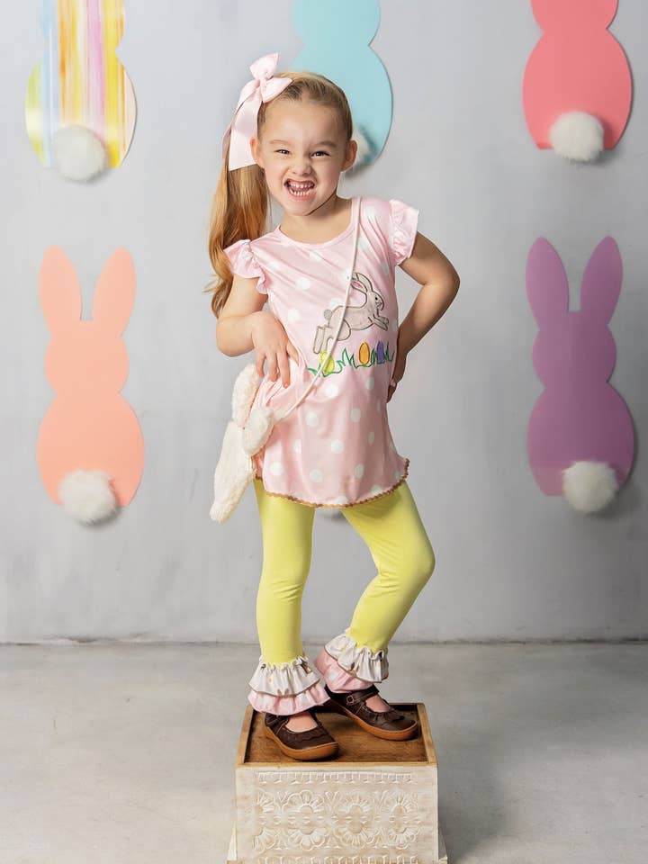 Chasing Easter Bunnies Leggings Set for wholesale by The Hair Bow Company
