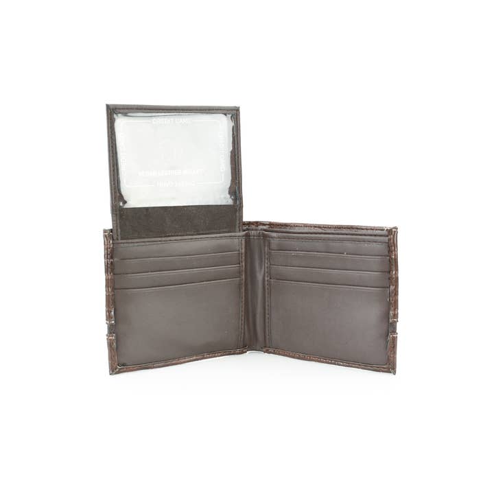 Leather Impressions Inc - Wholesale Wallet - Men's - Crocodile Embossed Vegan Wallet with Solid Band VL 9045
