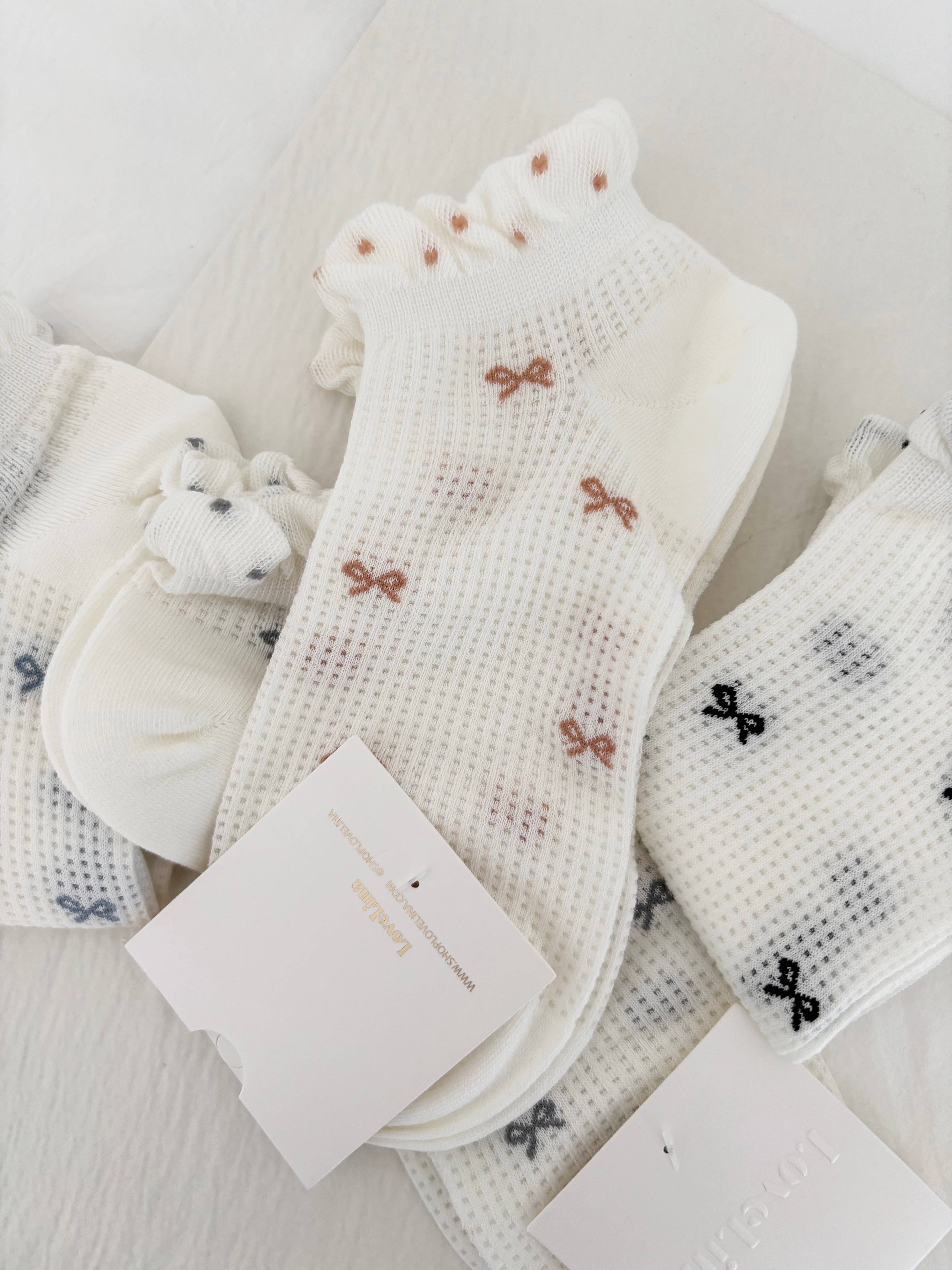 LoveLina – wholesale Strumpor - Dam – Strumpor med rosettdetalj (JIBBON)1