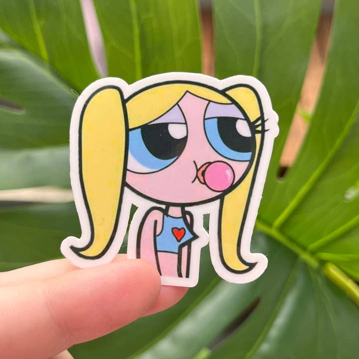 ShopSourSweetener – Adesivo por atacado – Autocolante Bubbles Powerpuff Girls, Desenho Animado dos Anos 90