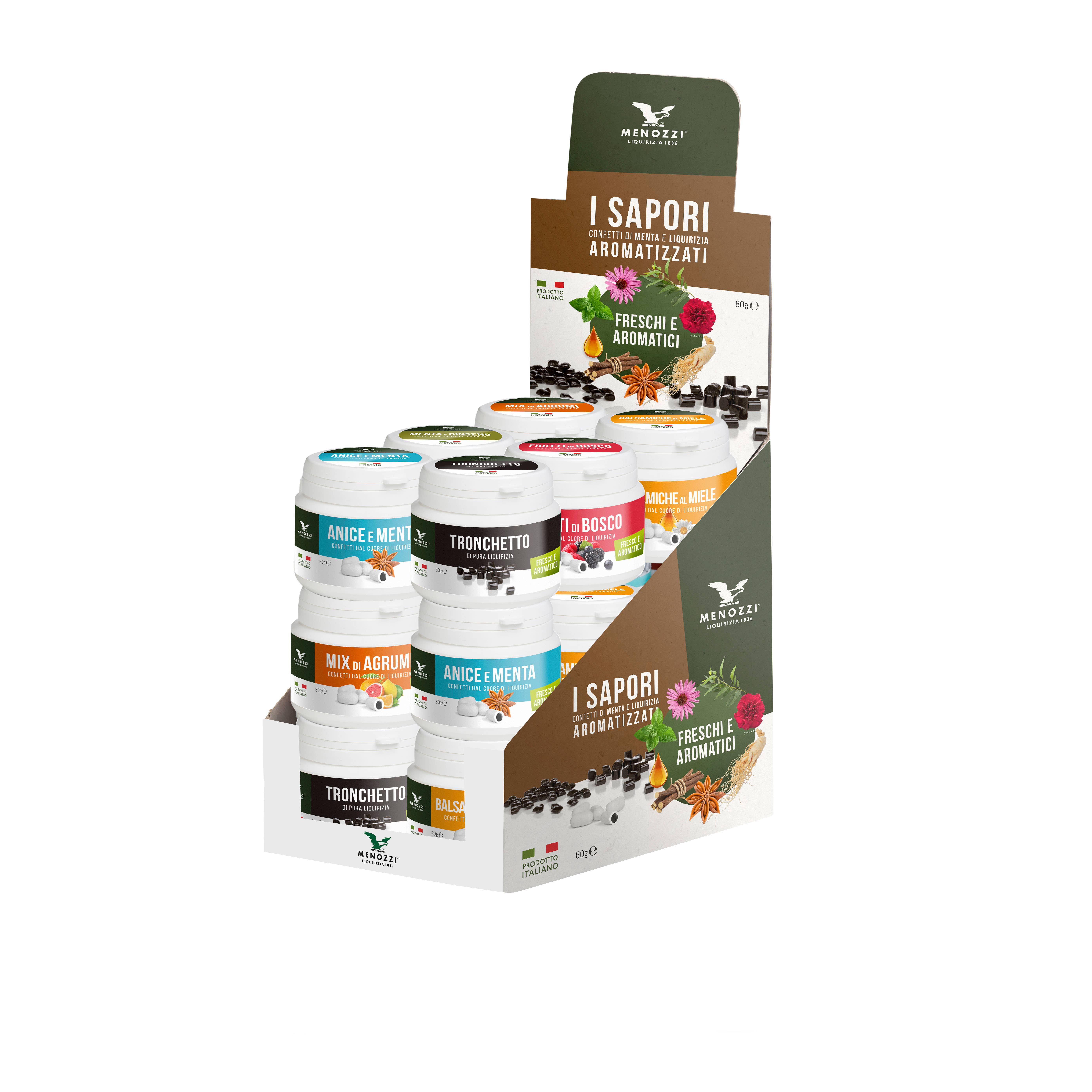 Menozzi De Rosa 1836 - Wholesale Hard Candy - Licorice confetti, anise, mint, 80 grams1