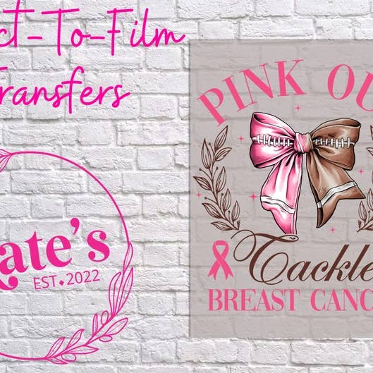 Kate's Blanks - Wholesale Sublimation Transfer - Pink Out Tackle Direct-To-Film Transfer