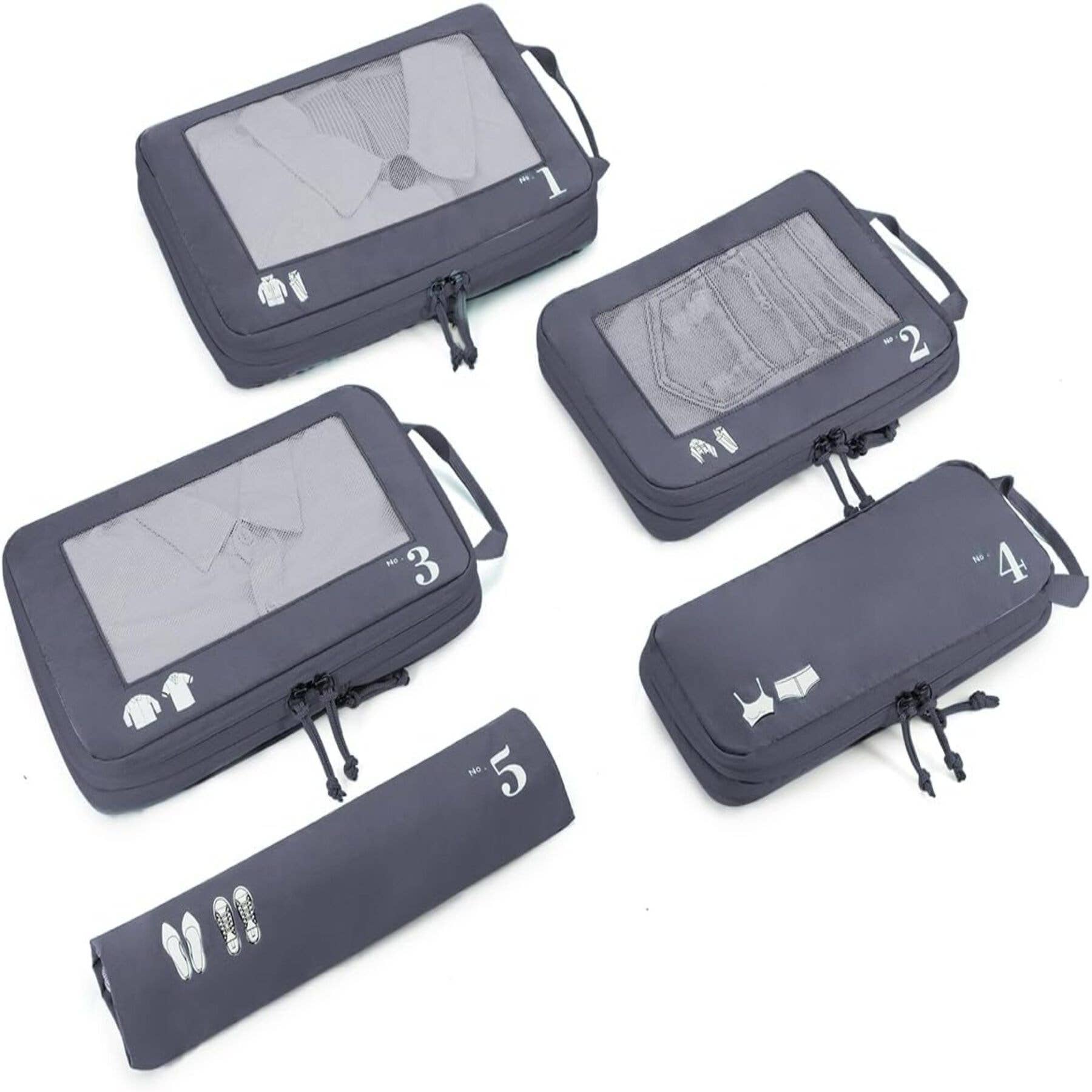 wandf - Wholesale Travel Set - 5 Set Compression Packing Cubes for Suitcases Organiser Bags49