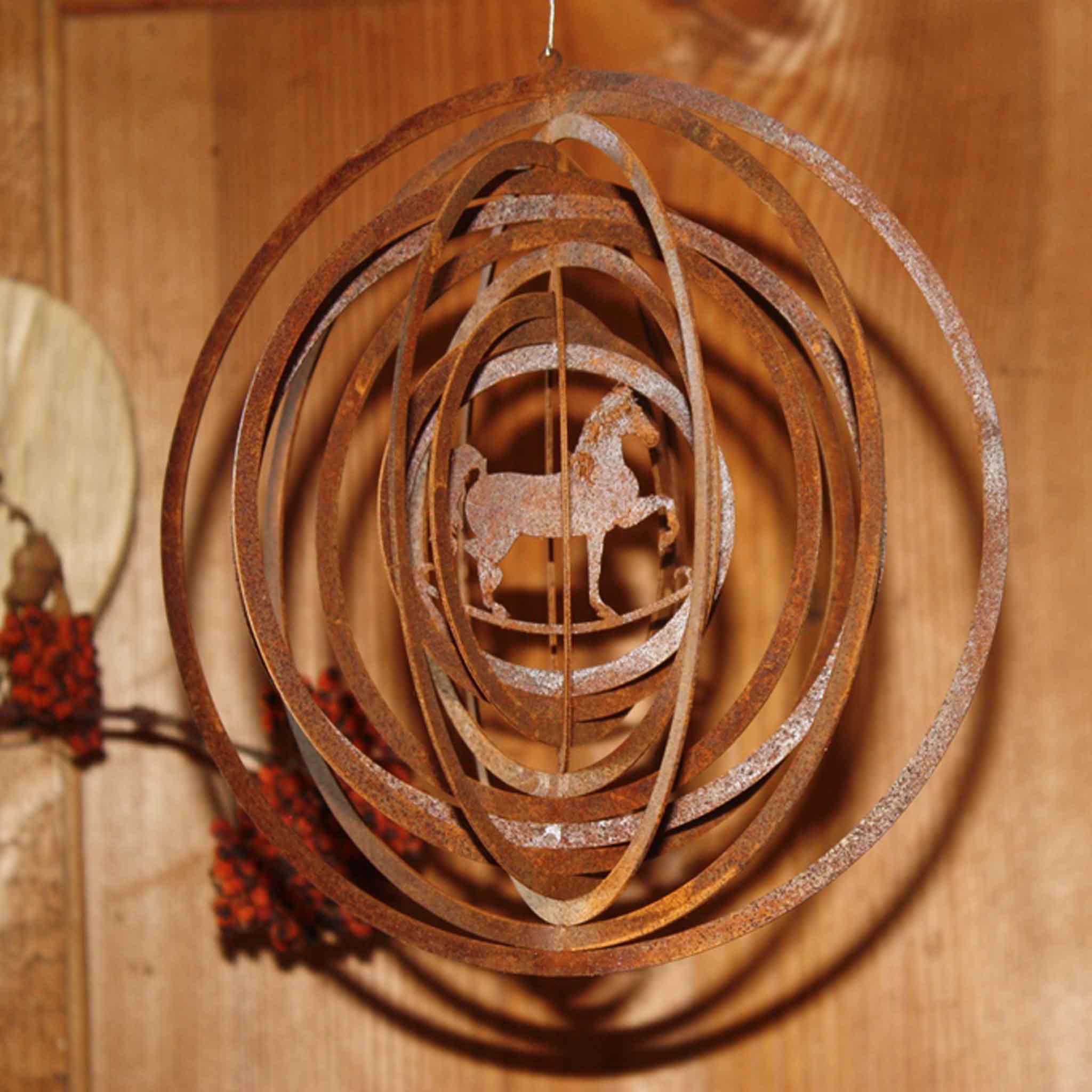 Rostikal – wholesale Wind spinner – Hanging decoration wind chime with horse | Edelrost garden decoration vintage0