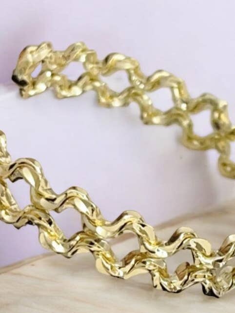 Swirl Style 14k Gold Electroplated Cuff Bracelet for wholesale by Divina Jewelry & Accessories LLC