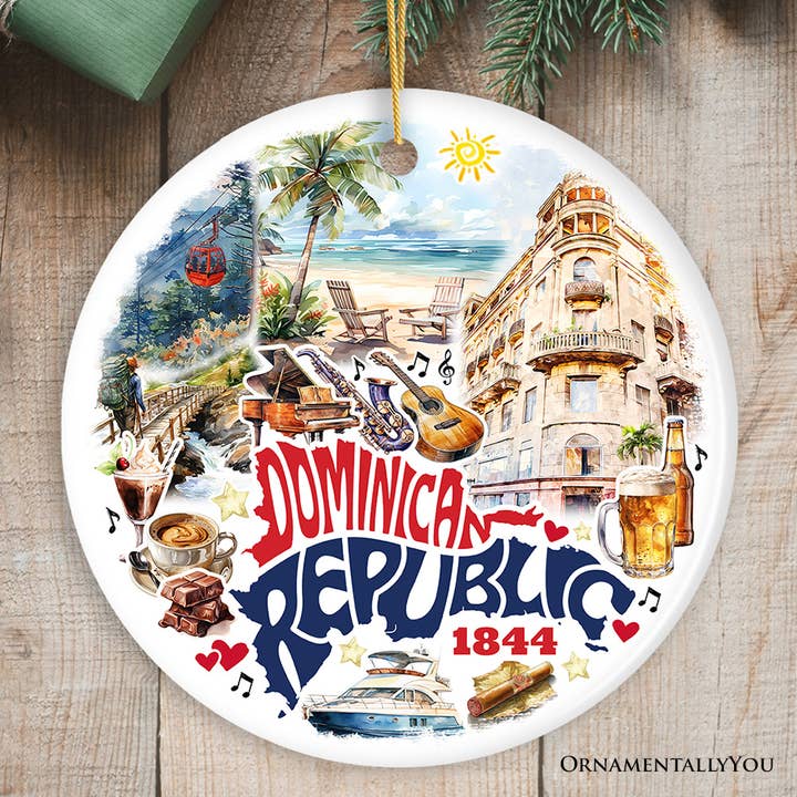 Ornement artistique artisanal de la République dominicaine, souvenir pour la vente par OrnamentallyYou