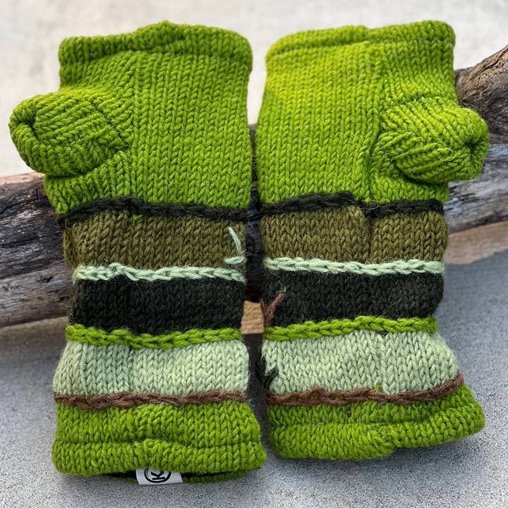 Lungta Imports - Wholesale Gloves - Women's - Woolen Hand Knit Fingerless Fleece Lined Gloves, Hand Warmer48