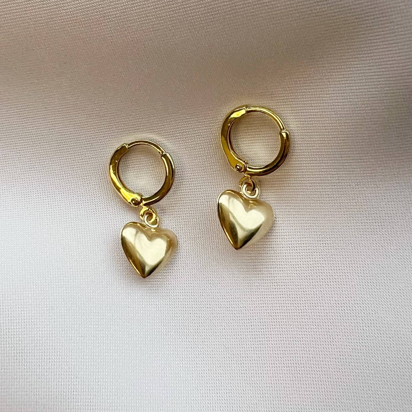 True by Kristy Jewelry - Wholesale Dangle Earrings - Hartley Valentine’s Day Heart Hoops Gold Filled Earrings4