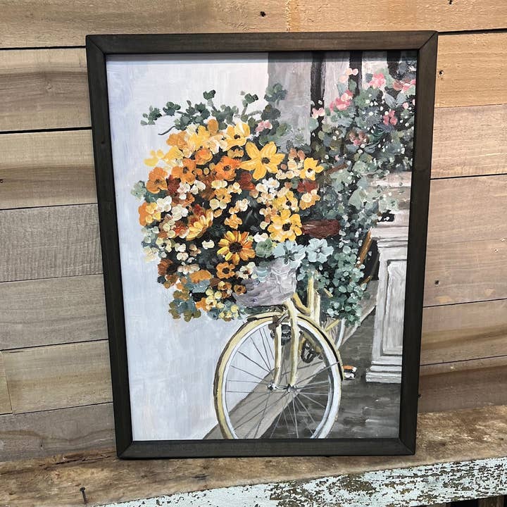 DOG281 Cykel med Golden Blooms Boxram för wholesale av JanMichaels Art & Home