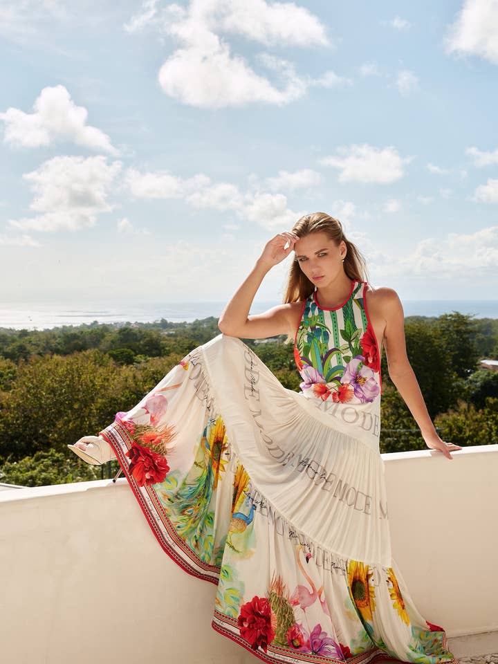 MACKENZIEMODE - Wholesale Dress – Women's - Flamingos Maxi15