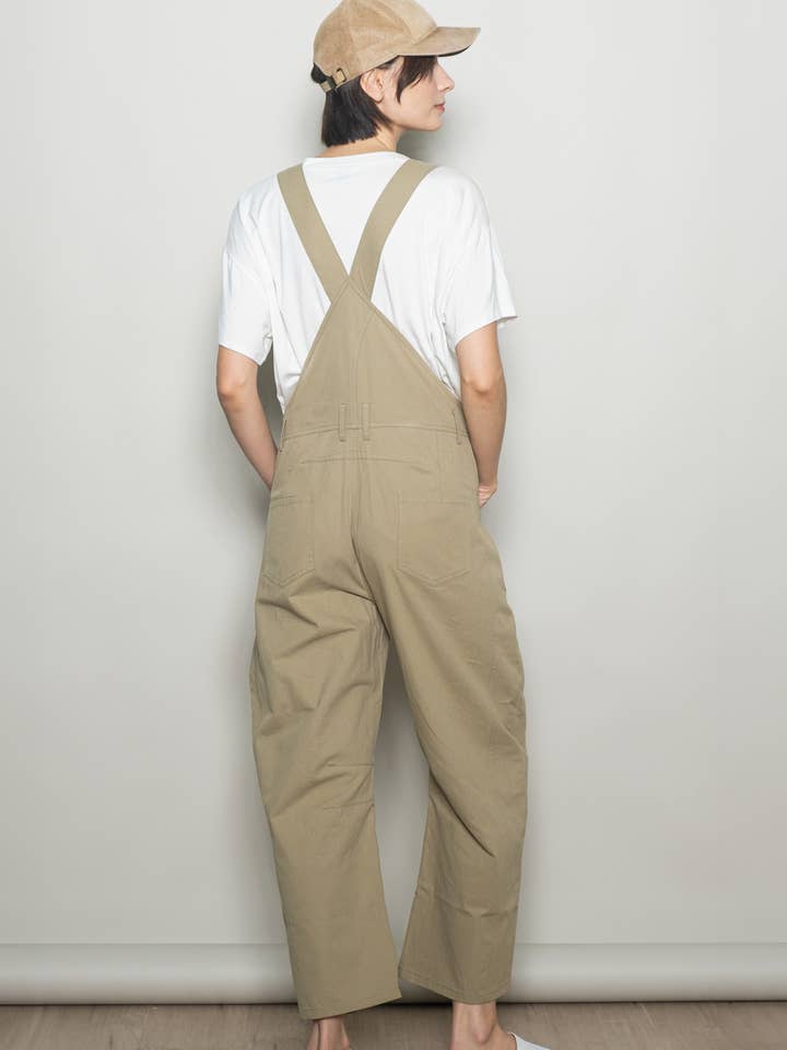 Elloh Collection - Wholesale Overalls - Women's - Relaxed Fit Barrel Leg Cotton Overall w Adjustable Straps11