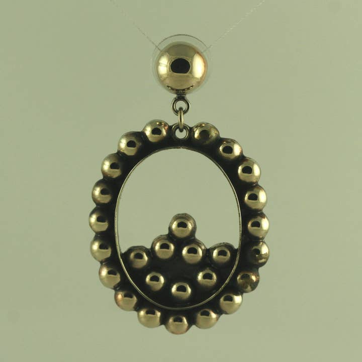 Alpaca Oval Casquilla indlæg øreringe for engroshandel hos Moosepablos, Inc.