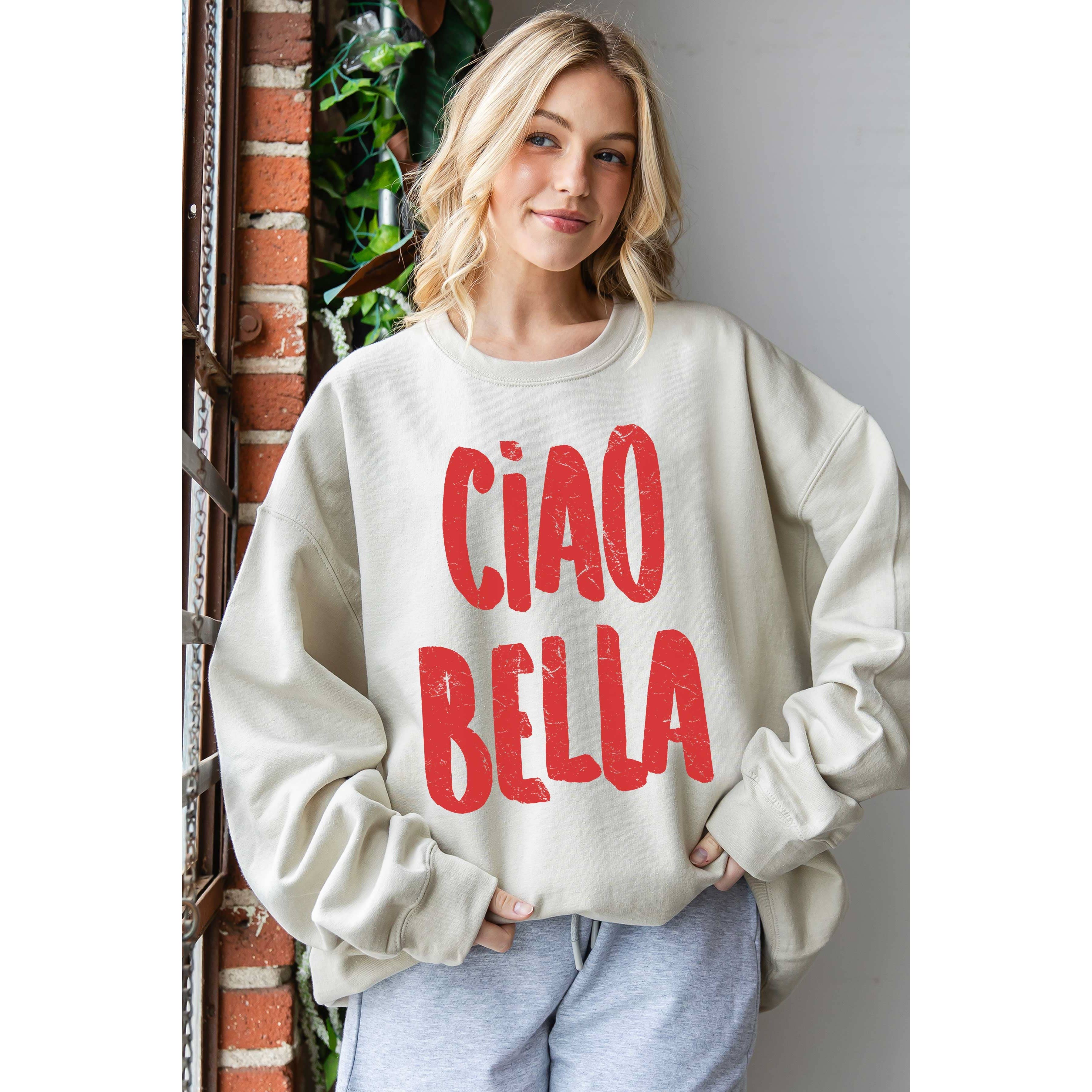 BLUME & CO. - Wholesale Graphic Sweatshirt - Women's - CIAO BELLA Oversized Graphic Sweatshirt3
