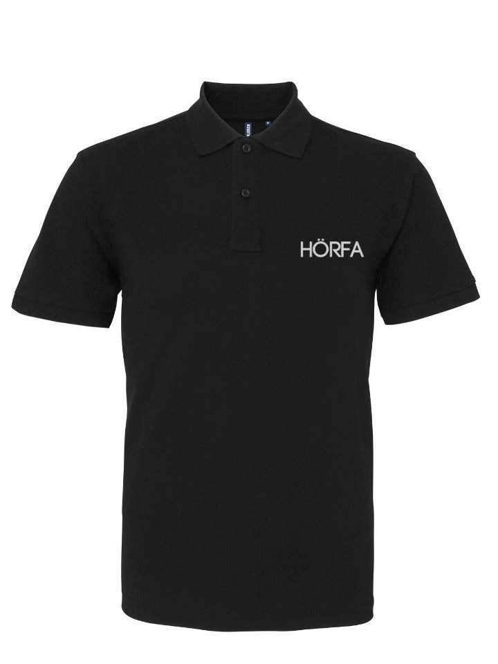 Klassisches Pölö-Hemd in Schwarz für den Großhandel von HÖRFA
