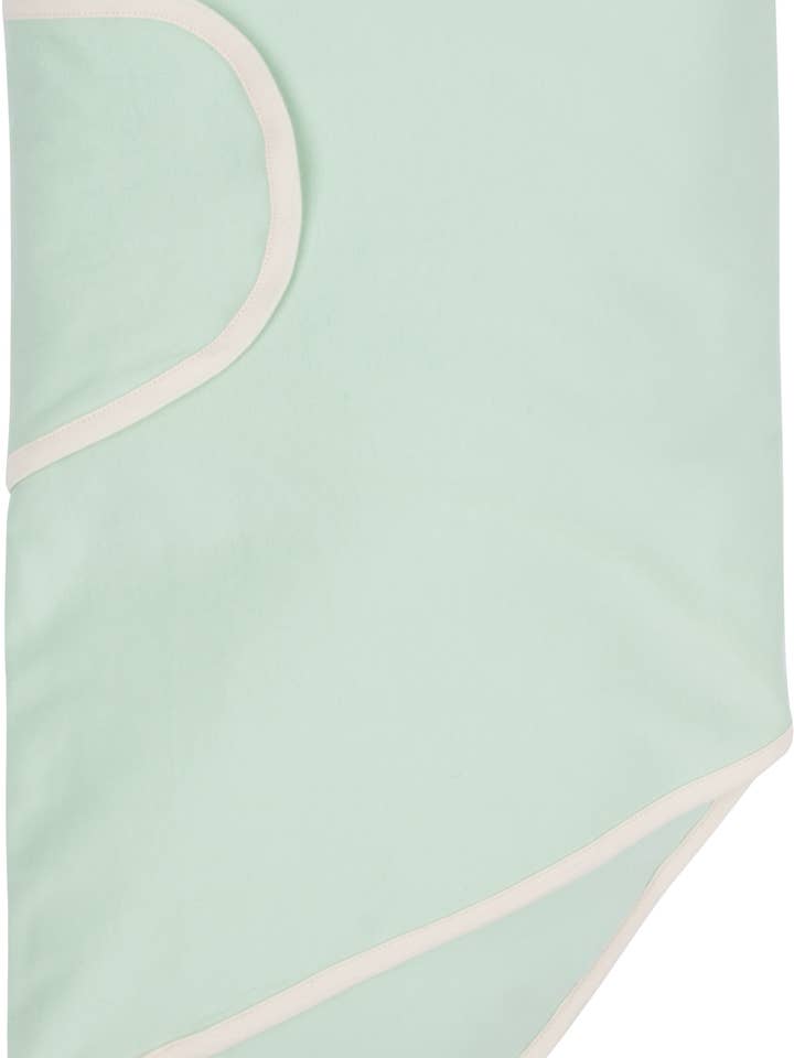 Coperta miracolosa verde con finiture beige per la vendita all'ingrosso da parte di Miracle Blanket- The #1 Pediatrician-recommended Swaddle