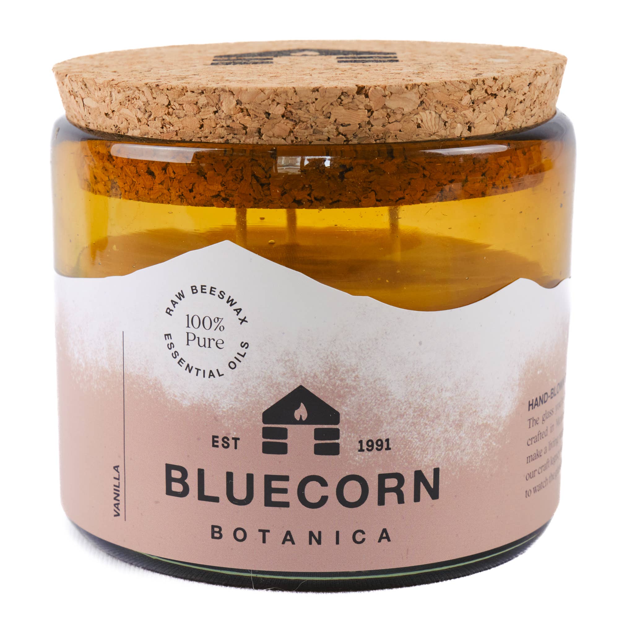 Bluecorn Candles - Wholesale Jar/Filled Candle - Scented Beeswax Candles - Pure Essential Oils - Blown Glass Holders10