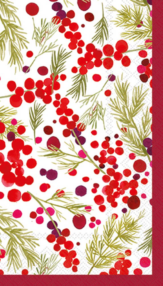 Boston International - Wholesale Disposable Napkin - Paper Guest Towels Pk/16 Merry Berries Christmas0