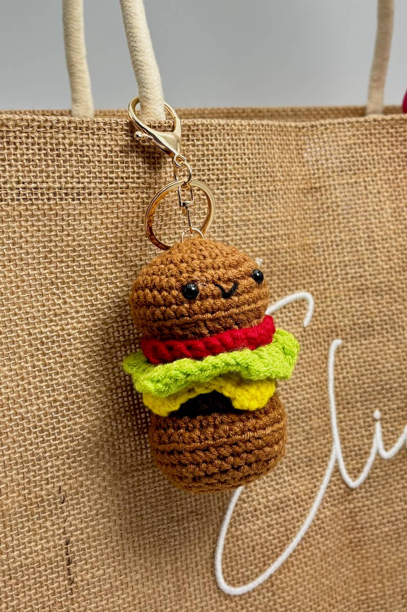 Camel Grigri bag accessories and Burger keychain PC022HZ for wholesale on Faire0