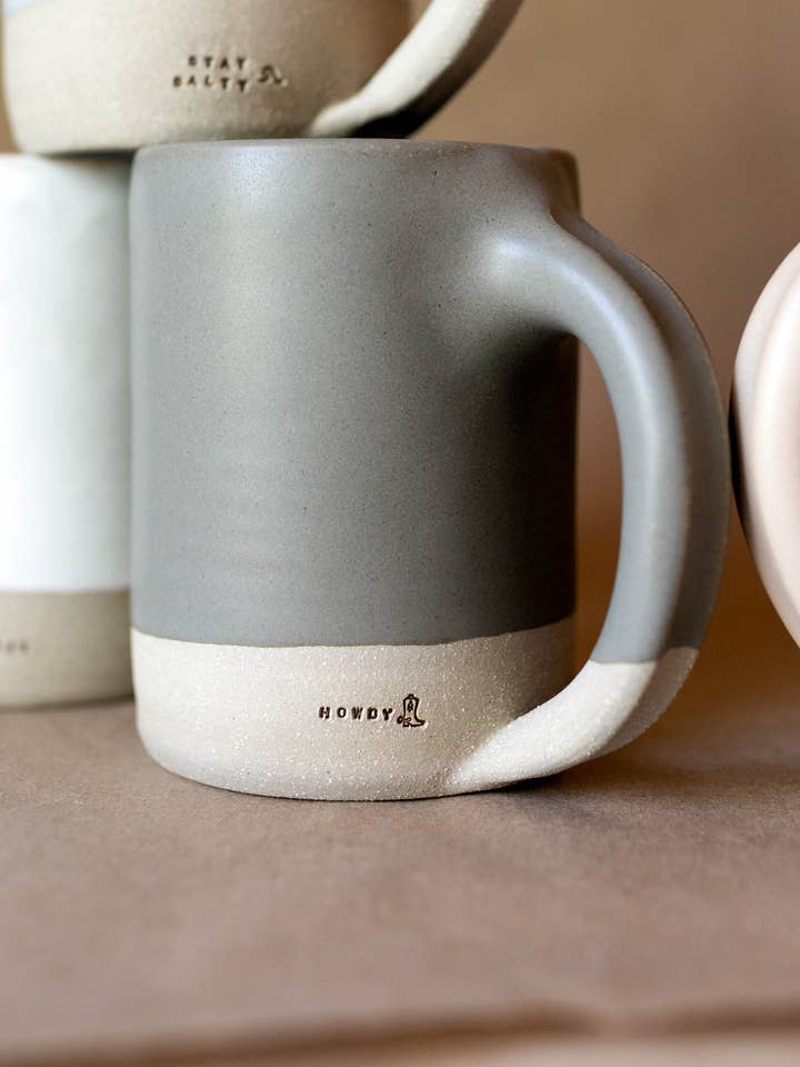 Custom Stamped Handmade Mugs for wholesale by Jars of Dust