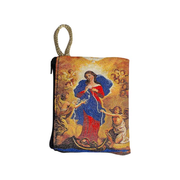 Oremus Mercy - Wholesale Pouch - Unisex - Rosary Pouch - Lady Undoer of Knots 3″ x 4″1