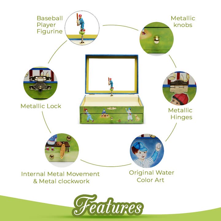 Enchantmints – wholesale Musikdosa - Barn och baby – Baseboll Speldosa Gåva: Julen 2025 | Partileksaker4