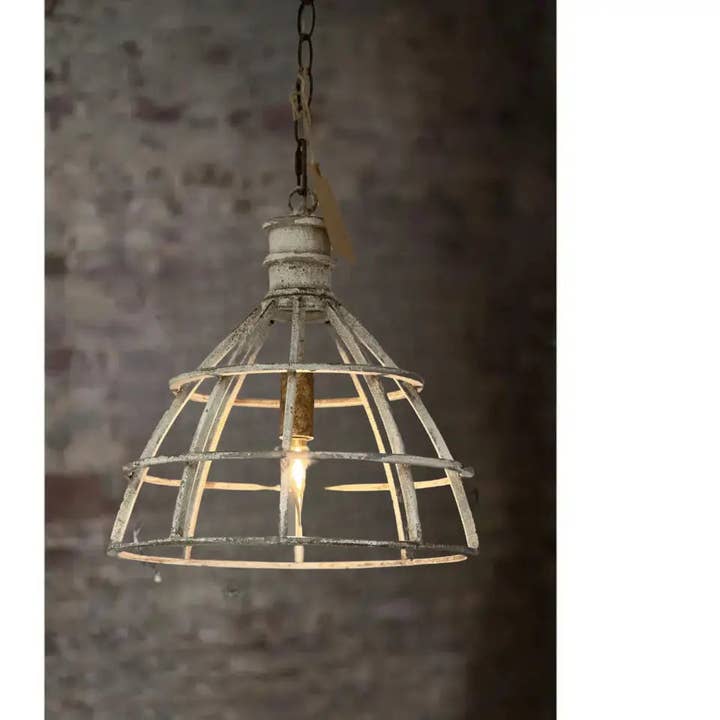 White Iron Pendant Lamp for wholesale by Vagabond Vintage