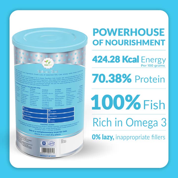 Pawfect Foods – wholesale Pet treats – Cat – Pawfect Nature's Feast Freeze Dried Cat Treats: Fish Meat
