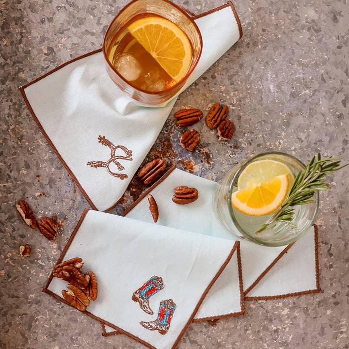 Lemoine - Vente Serviettes de table en tissu - Bottes et éperons1