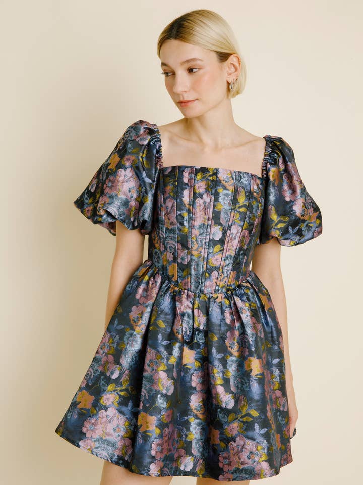 AD1705 - JACQUARD MINI DRESS for wholesale by Aureum