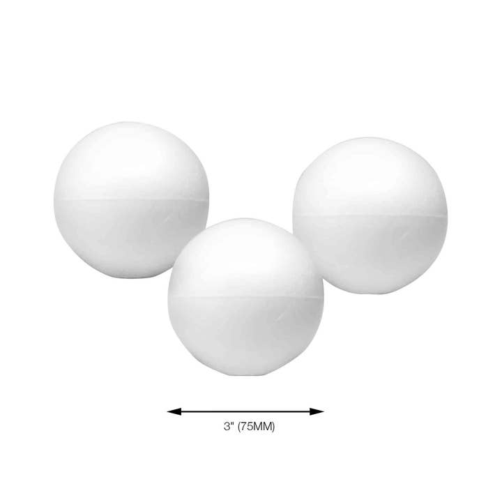 Portofino International Trading, USA - Wholesale Craft Supplies - Styrofoam Balls 3 Inch - Bag of 61