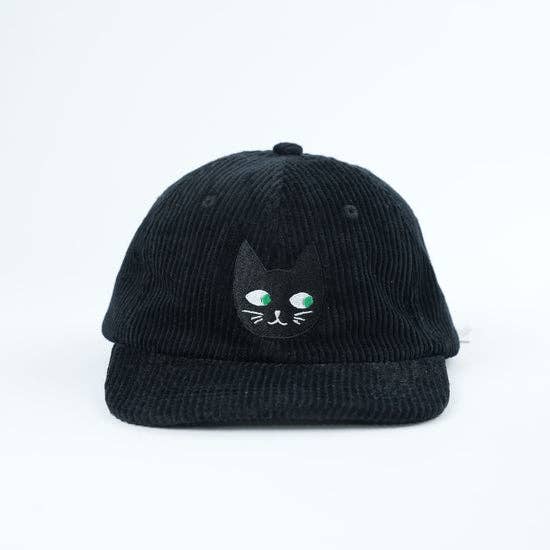 Kids Black Cat Corduroy Hat for wholesale by Baby Cats of California