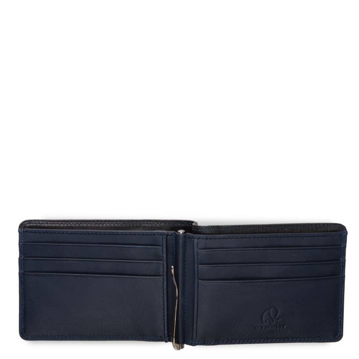 Slim Money Clip Wallet - Black/Blue for wholesale by Mywalit
