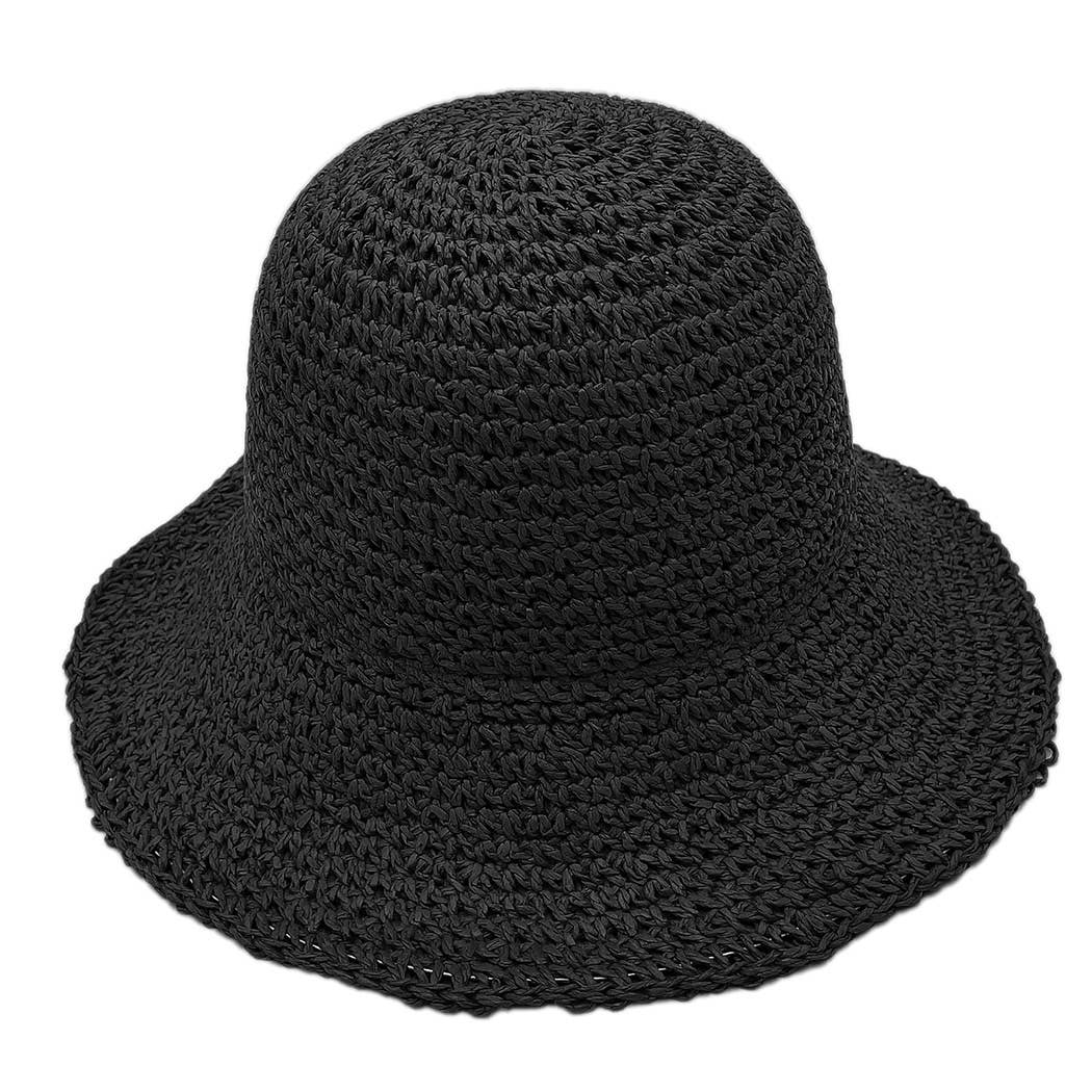 Fashion City - Wholesale Bucket Hat - Women's - Solid Colored Straw Bucket Hat1