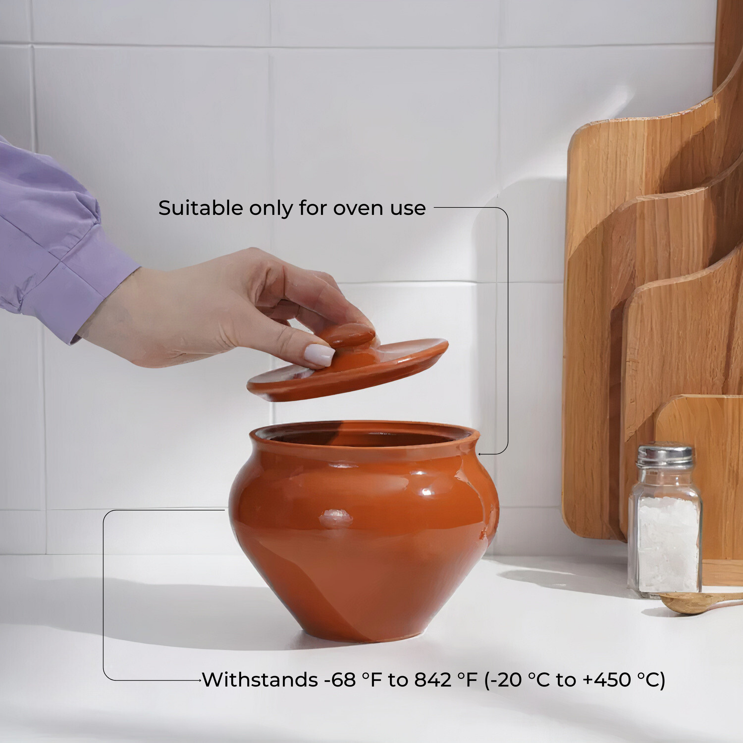 STP - Wholesale Ramekin - Set of 3 Natural Clay Stoneware Pots w/ Oven Fork 0.5-Qt ea8